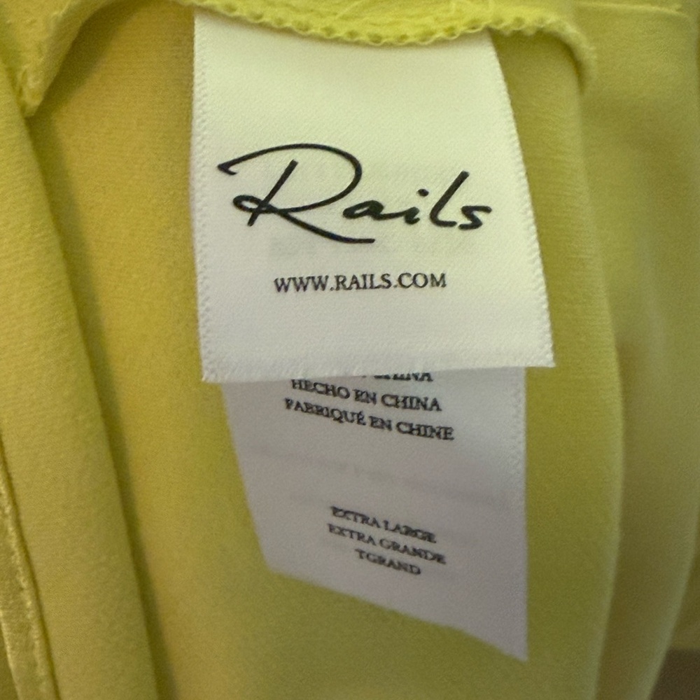 Rails Cindi Chartreuse Satin Midi Slip Dress Cutout Tie Front XL Minimalist - Picture 8 of 11